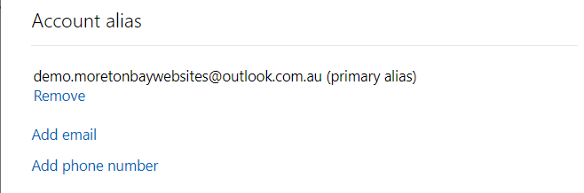 Add an email address as an Account Alias in Outlook.com